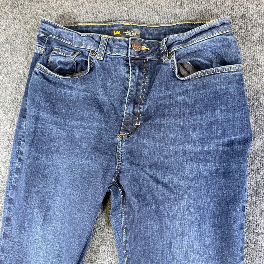 Lee Jeans Womens 31x27 Blue Denim Cotton Stretch‎ Slim Fit Skinny Leg High Rise